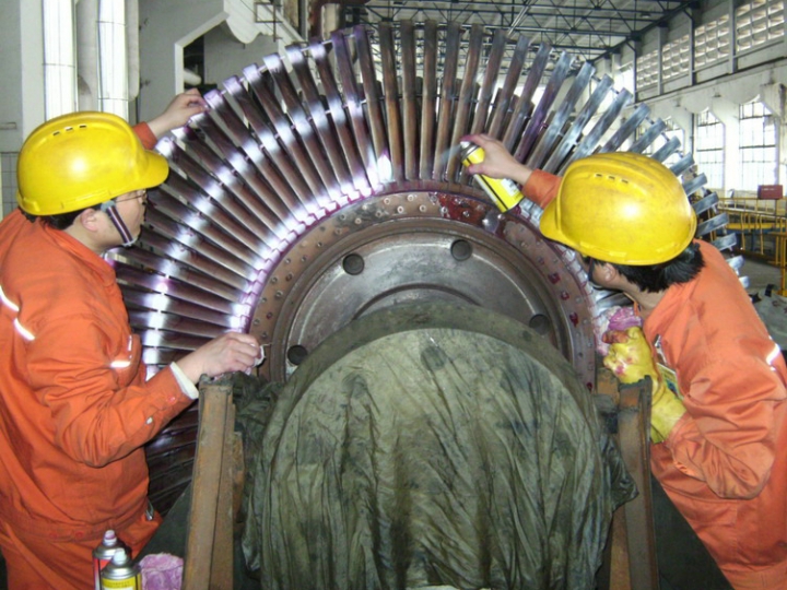 汽輪機轉子葉片滲透探傷檢測